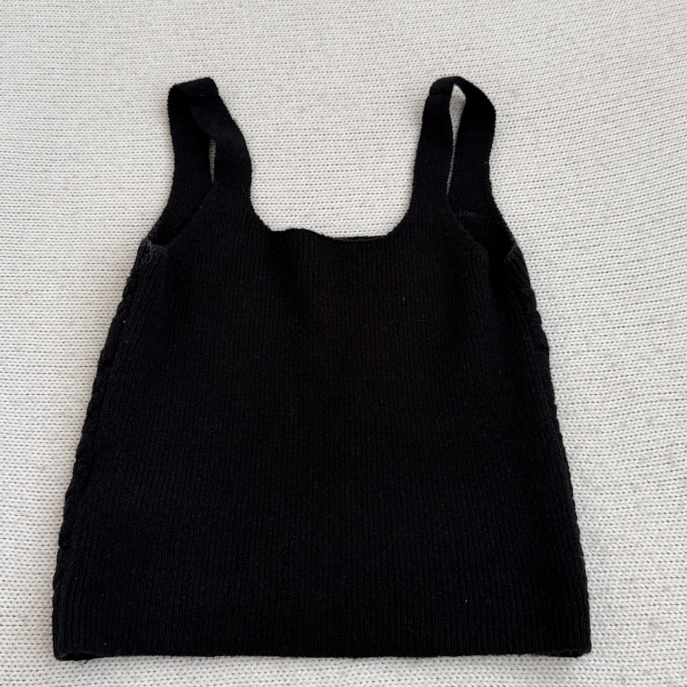 J Crew Merino Wool/Alpaca Tank and Cardigan Sweater Set Black Size Medium - Picture 13 of 13